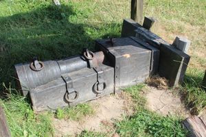 덴마크, 공성전 위치의 보병포.