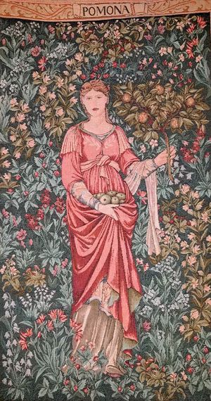 여신 포모나를 묘사한 태피스트리.