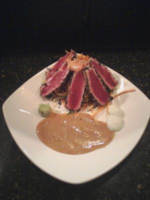 황다랑어 레어 스테이크