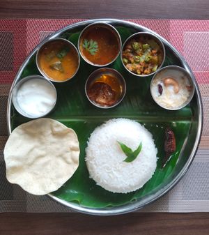 남인도 탈리, 쌀은 남인도의 주식이다.