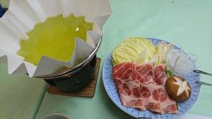 우레시노 온천 명물 차 샤브샤브