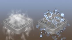 빌보딩 및 메타볼로 렌더링된 파티클.