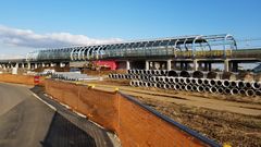 센터 지구 조성 중인 역 남쪽 (2020년 1월)