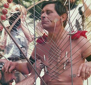 1982년 캘리포니아에서 열린 카바디 축제(Kavadi)에서의 파키르 무사파 공연