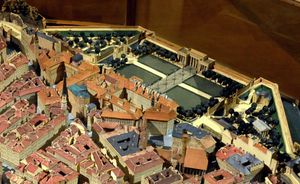 빈 미술사 박물관에 있는 1845년경의 호프부르크 궁전 모형