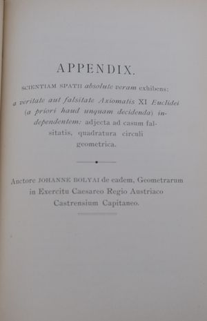 "'The science absolute of space<i>"의 부록
