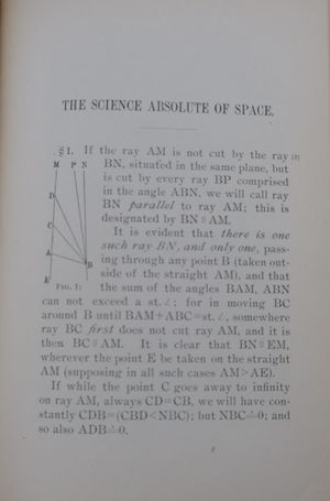"'The science absolute of space<i>"의 첫 페이지