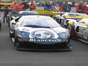 블랑팡이 후원한 람보르기니 무르시엘라고. 2010년 FIA GT1 세계 선수권 대회 참가.