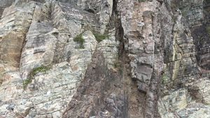 거제시 장목면 송진포리 남부 해안의 장목리층 노두