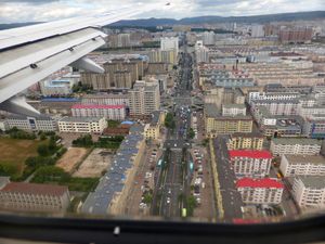 착륙 직전의 옌지 시내