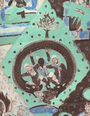 두 개의 머리를 가진 용이 상인을 붙잡는 모습, 17굴