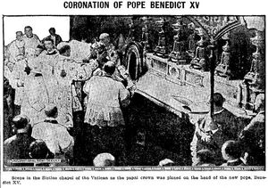 1914년 시스티나 성당에서 교황 베네딕토 15세의 대관식