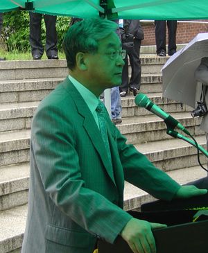 칼빈 동상 제막식에서 이수영 박사, 2009년 5월 12일