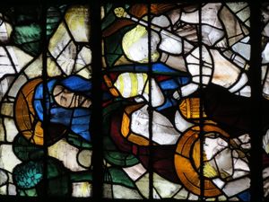 기욤 바르브의 "무덤의 성도들" 세부 묘사, Bay 53 생 장 드 라 네프 예배당 (15세기)