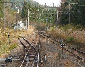 나카야마주쿠 방면의 포인트 (2011년 11월)