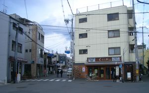  현재의 산인 가도(가와카츠데라 부근)