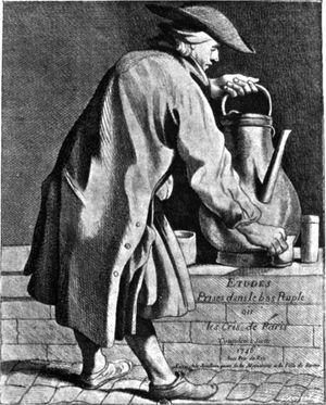 커피 행상인, Etudes Prises Dans let Bas Peuple, Ou Les Cris de Paris, 1737의 판화