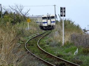 가고시마 중앙 방면에는 S자 커브가 있다