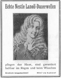 20세기 초 네슬러의 영구 웨이브 기계 광고