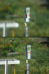 스플릿 이미지와 마이크로 프리즘 - 중앙이 스플릿 이미지이고 외주가 마이크로 프리즘으로 되어 있다