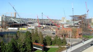 2008년 5월, 공사 중인 경기장