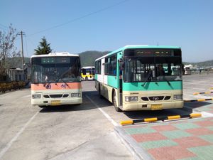 111, 611번 노선을 운행하기 위해 대기하고 있는 6304, 6339호 차량