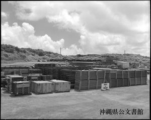 류큐 정부에 인도된 베일리 교량 모듈(조립 유닛). 이러한 형태로 운송된다는 것을 알 수 있다.