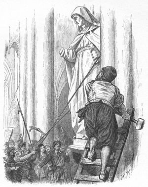 Bildersturm 또는 Beeldenstorm의 삽화