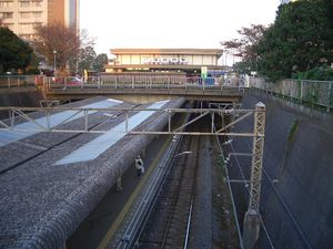 오후나 방면에서 역사와 승강장을 바라봄 (2004년 11월)
