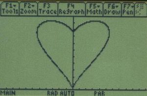 TI-89 그래프 계산기의 하트 곡선