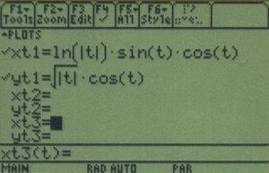 TI-89 그래프 계산기의 하트 곡선의 매개변수 방정식