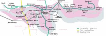 현재의 도클랜즈 교통 지도