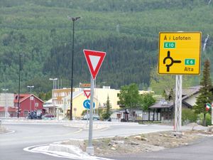 비에르크비크의 E6호선과 E10의 로터리 교차로