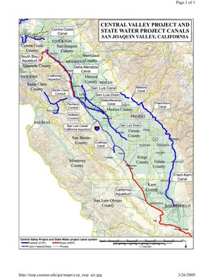 샌와킨 밸리의 연방 및 주 운하