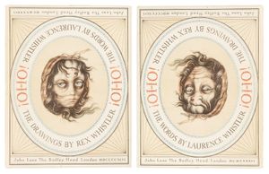 렉스 휘슬러의 가역적 여성 얼굴 그림, 1946년 출판. 거울상 ¡OHO!를 포함하며, 180° 회전 대칭으로 젊은 여성의 얼굴이 할머니로 변한다.