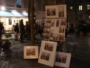 겨울밤에도 활기찬 테르트르 광장