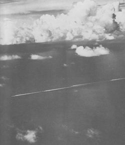 코스트 워처스 오브 솔로몬즈가 촬영한 쥐 수송 임무 중 항해하는 구축함 부대.