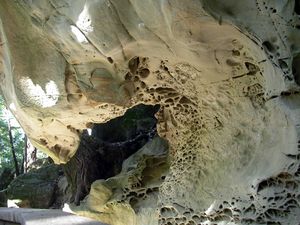 샌프란시스코 근처 산의 타포니 형성