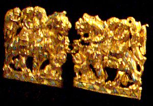 무덤 VI의, 사자를 탄 디오니소스 왕과 아리아드네.