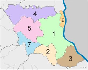 묵다한 주의 7개 군 지도