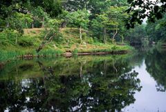 오누마 국정공원의 오누마. 1640년의 대분화로 오리토 강이 막혀 작은 섬이 많이 있는 오누마, 고누마 등이 생겼다.