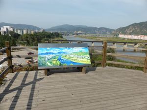 남양정에서 두만강 양안을 바라본 전경