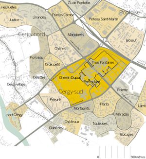 세르지 구역 지도