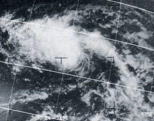 1969년 3월 8일 03:53(UTC)에 ESSA-7 위성이 촬영한 열대 폭풍 리타