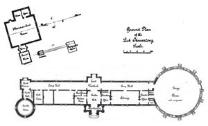 릭 천문대의 레이아웃. 오른쪽에 대형 릭 굴절 망원경을 수용하는 돔이 있다.