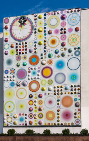 스테판 크냅의 옵아트 모자이크 (폴란드 토룬 대학교 강당, 1972년)