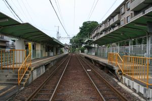 역 구내(니시쿠와나 방면에서)