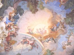 축연 광장(Steinerner Saal)의 천장 프레스코화