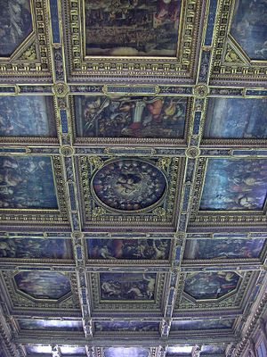 39점의 그림을 격간에 끼워 넣은 격간. 피렌체 베키오 궁전