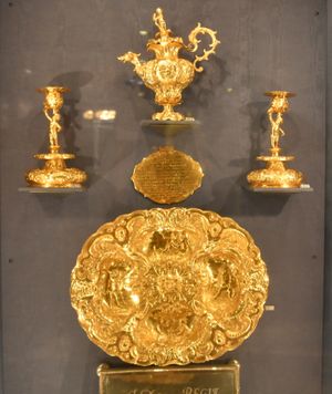 덴마크 왕실 세례 세트. 성 내부에 전시되어 있다.